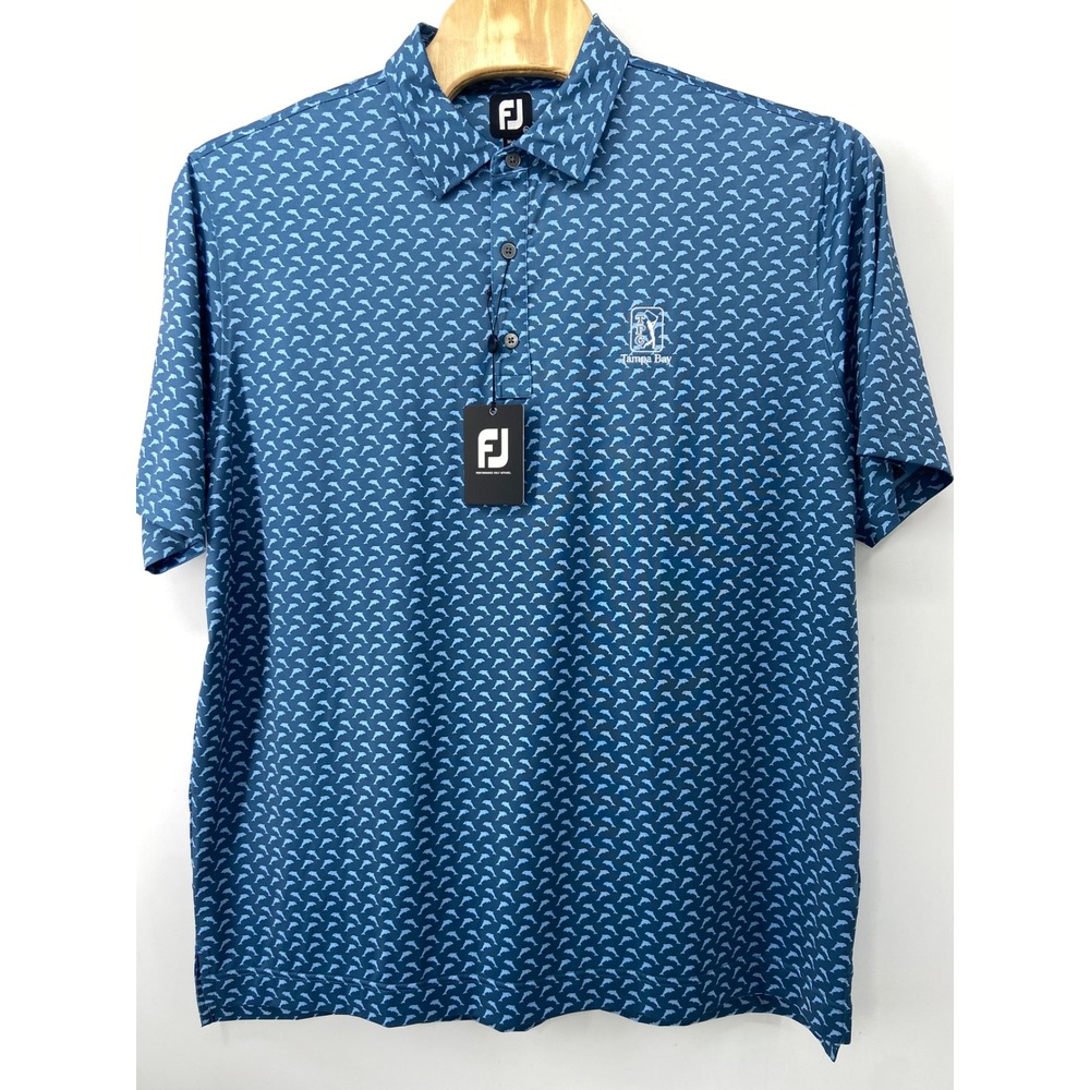 FootJoy Polo Men 2XL Blue Dolphin Tampa Bay Golf Performance Athletic Stretch FJ